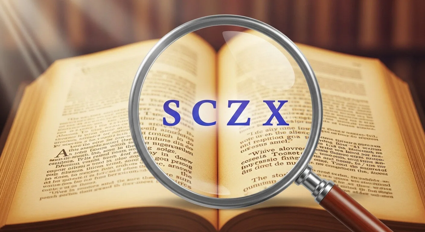 Lupa analizando las letras S, C, Z y X para resolver dudas ortográficas.